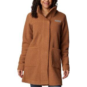 Columbia Women's Camel Brown Panorama Sherpa Fleece Long Teddy Jacket Size M